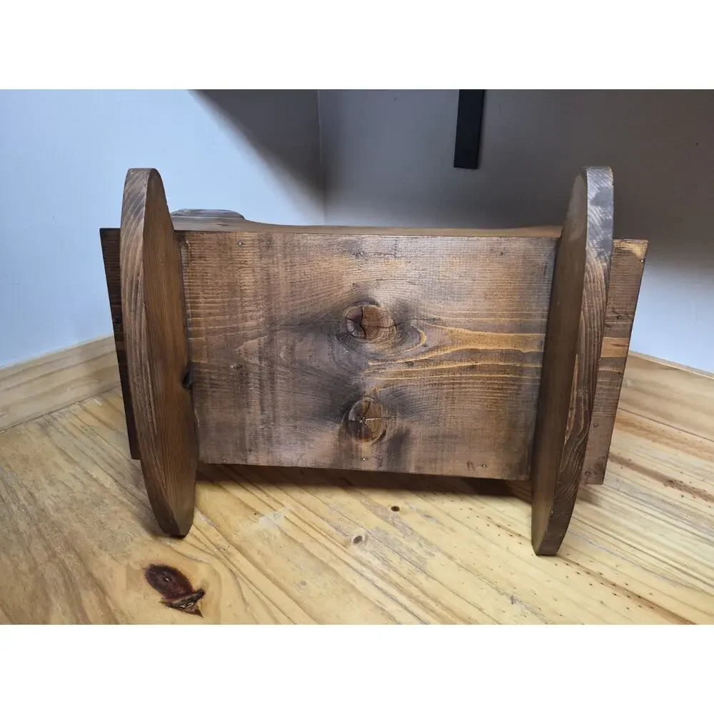 Vintage Brown Solid Wood Baby Doll Rocking Cradle/Bed , 20